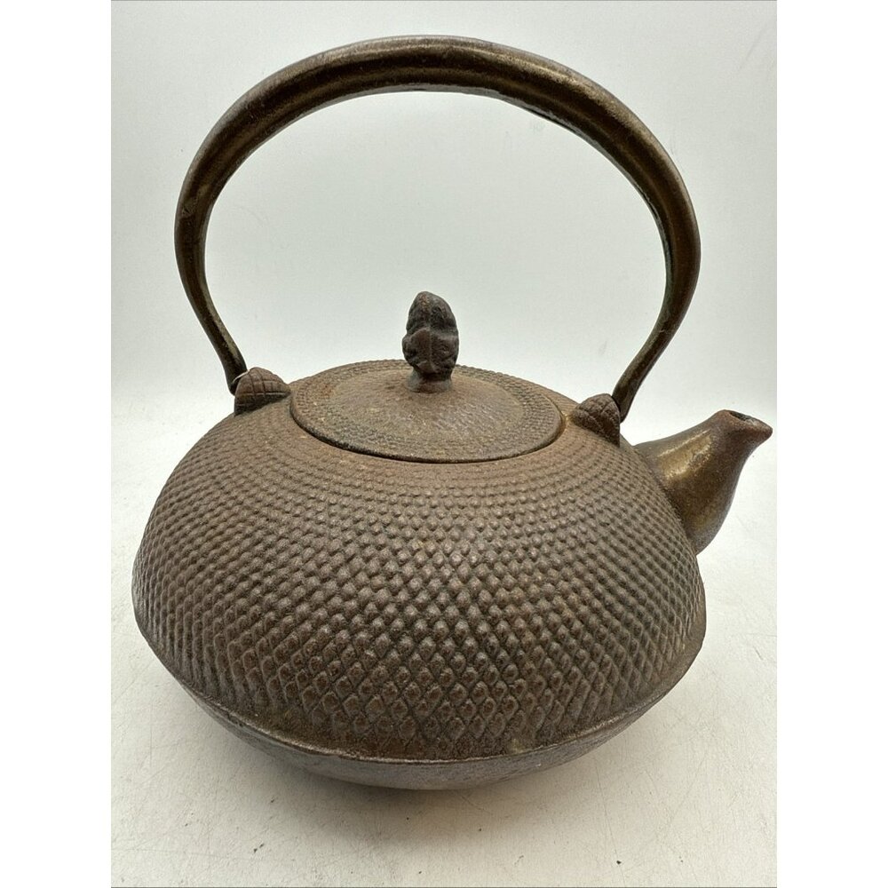 NANBU Tetsubin Japanese Iron Kettle Small Tea Ceremony Teapot Used_Signed
